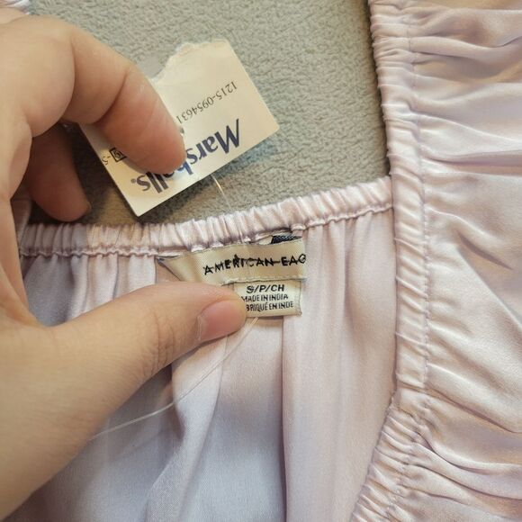 American Eagle Cropped Lilac Blouse Size Small - Picture 4 of 8